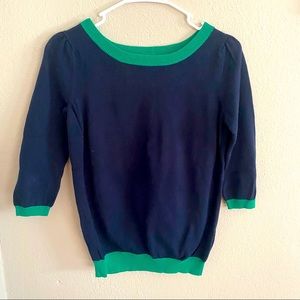 Navy Blue + Green Sweater